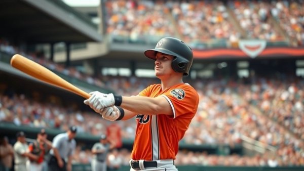 Dynamic baseball action capturing a swing, focused sports moment.