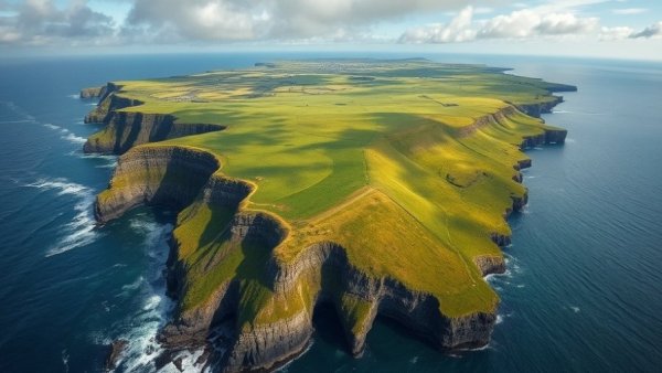 Aerial view of Cliffs of Moher, a top highlight for the best things to do in Ireland.