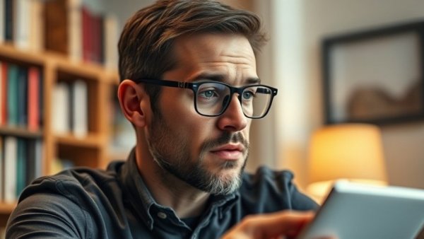 Man discussing retirement savings $2 million in study setting.