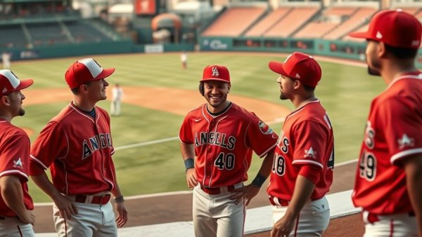 Louisiana baseball preview Texas State with players chatting on field.