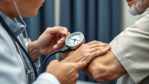 Healthcare professional taking blood pressure, highlighting dementia risk.