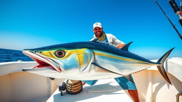 Successful Florida Keys swordfish catch with smiling fisherman.