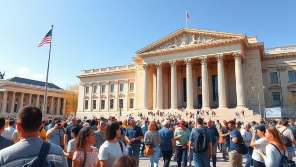 Tourists at a national museum highlighting charging international visitors