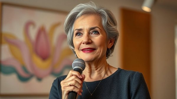 Confident older woman discussing life changes in the first 5 years of retirement