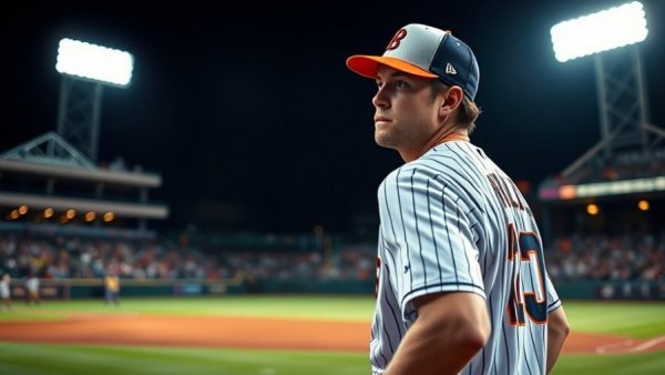Louisiana baseball player pitching at night game