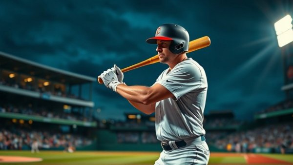 Louisiana Ragin' Cajuns player preparing to bat in a nighttime game, vivid colors.
