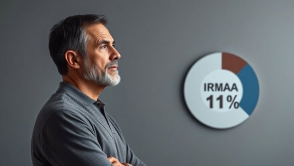Retirement planning with IRMAA surcharge concept shown by pie chart with 1%.