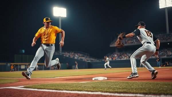 Southern Miss Baseball Victory action shot during night game