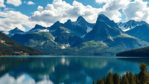 Breathtaking view of Interlaken's lake and mountains.