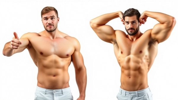 Build Muscle After 60: Comparative physique transformation highlighting muscle growth.