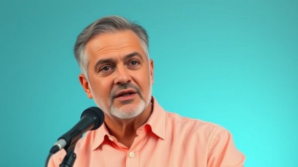 Middle-aged man discussing ways to stop receding gums fast in a studio setting.