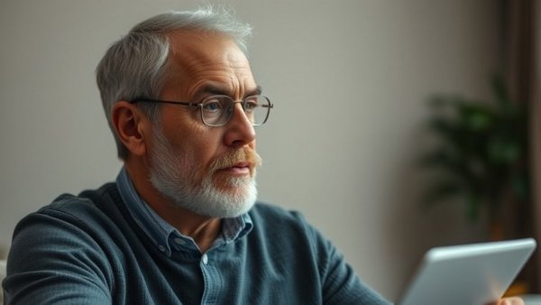 Sincere man discusses heart health benefits.