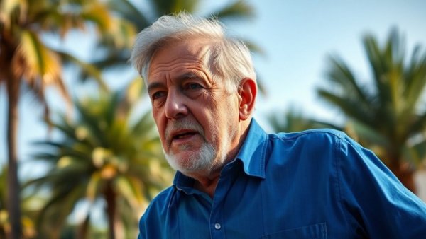 Contemplative older man discussing retirement drift outdoors.