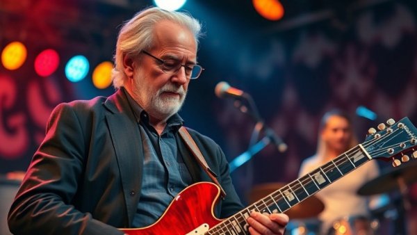 Dave Mason's legacy in rock music on stage with guitar.