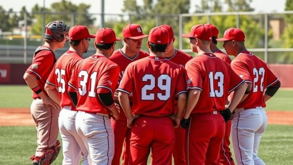 Louisiana baseball team huddles during Arkansas State preview game.
