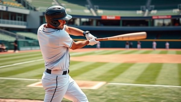 Baseball player swings bat during a Louisiana baseball victory game.
