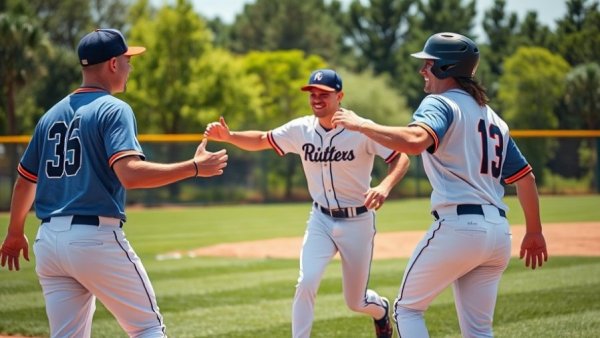 Arkansas State baseball victory celebration on field.