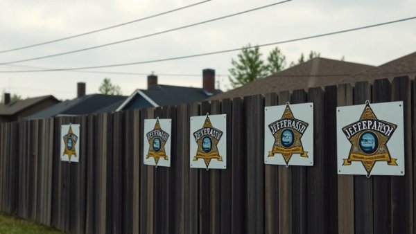 Law enforcement scene in Marrero with Sheriff's Office signs.