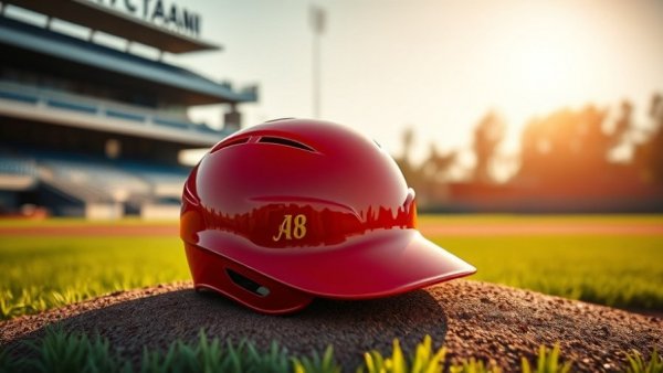 Red helmet on pitcher's mound at Louisiana Ragin' Cajuns Baseball Doubleheader.