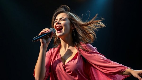 Singer performing energetically on stage, 2026 FIFA World Cup anthem.