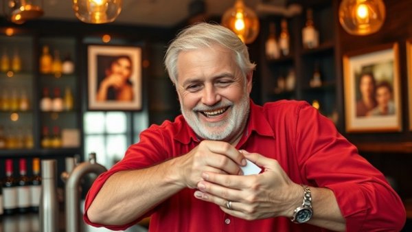 Passenger joyfully receiving $5K tip in a bar setting