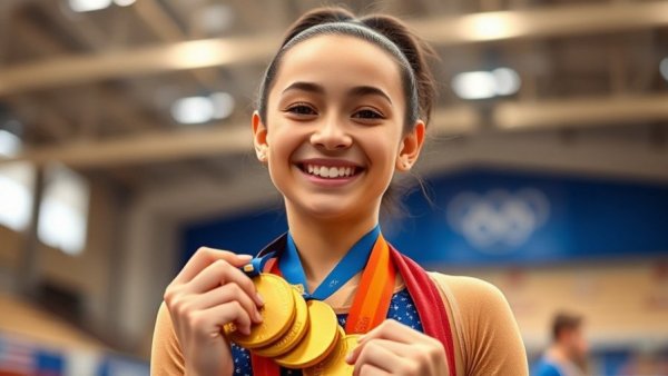 Simone Biles Health Scare: Gymnast smiling with medals.