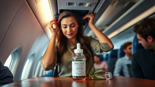 TSA cannabis guidance for travelers: Woman with luggage and cannabis.