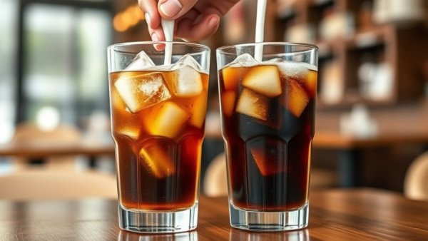Iced dirty sodas being mixed with milk, highlighting health risks.