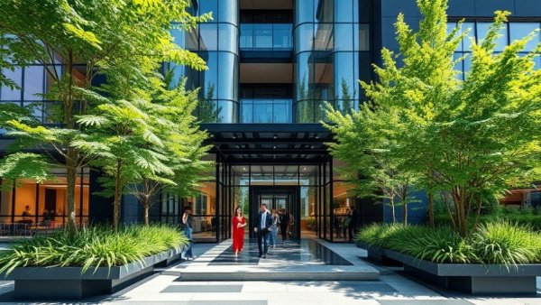 Louisiana immigration hearings building entrance with greenery