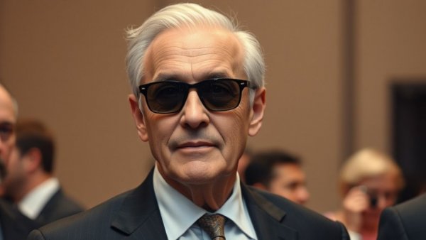 Distinguished older man with sunglasses attending event, reflecting Clive Davis music executive legacy.
