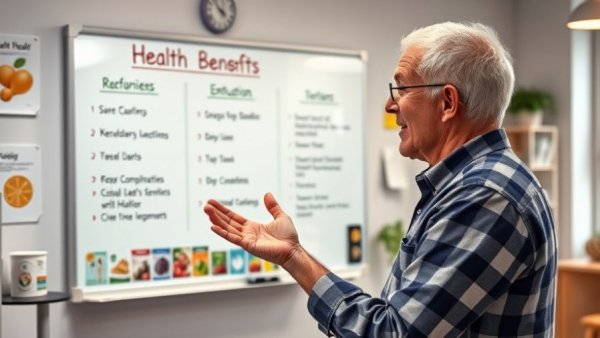 Man presenting health tips to unclog your arteries in a lecture setting.