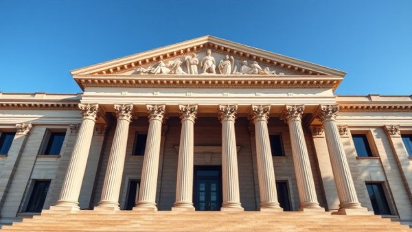 Orleans Criminal Court judgeships building with columns and plaque.