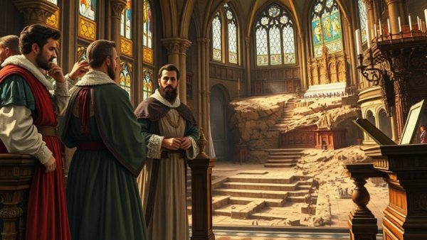 D'Artagnan excavation mystery illustration with church site