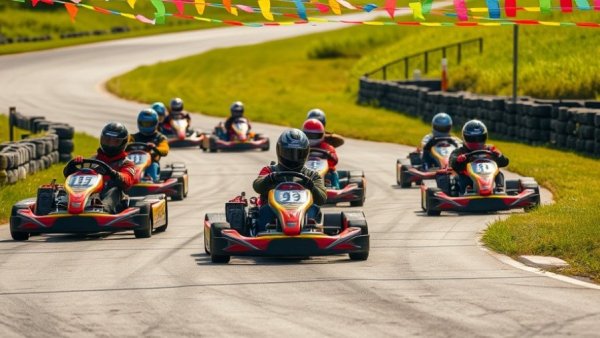 People enjoying go-kart racing at amusement park, highlighting rising costs.