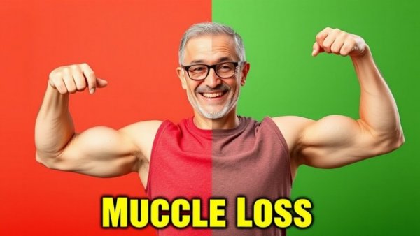 Combat muscle loss after menopause with contrasting arm images.