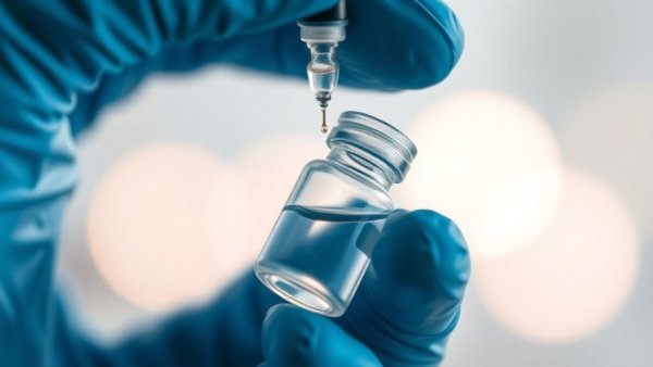 Close-up of syringe and vial in pancreatic cancer vaccine trial