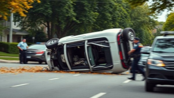 Community Safety in Louisiana: Police manage accident with SUV and car.