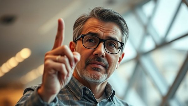 Five Years Before Retirement: Man emphasizes importance with point.