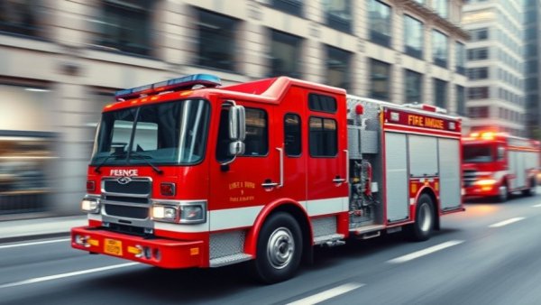 Fire truck speeding for elderly fire safety in Metairie.