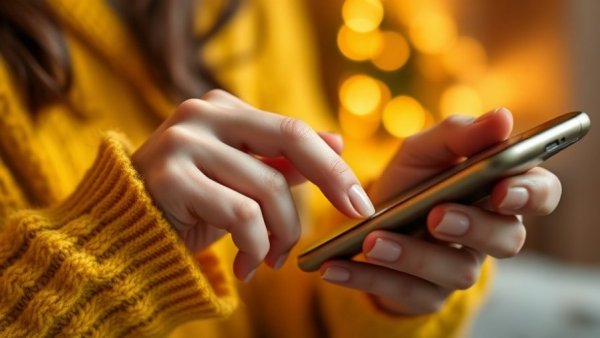 Person using smartphone indoors, apps listening to you concept