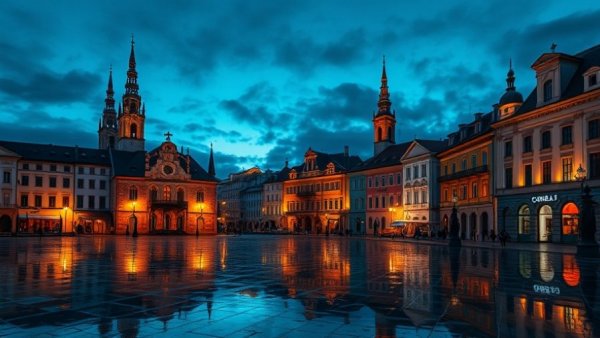 Best Things to do in Oradea: Explore lit historic buildings at night