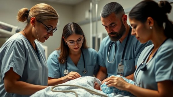 Medical team assisting childbirth, highlighting maternity care deserts in Louisiana