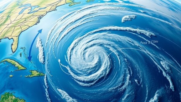 Hurricane steering currents forecast map showing atmospheric winds.