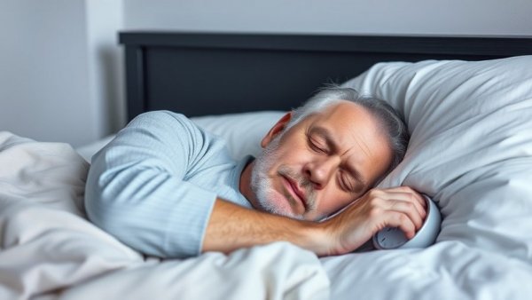 Older man sleeping peacefully, highlighting 5-step sleep reset for healthy weight loss.