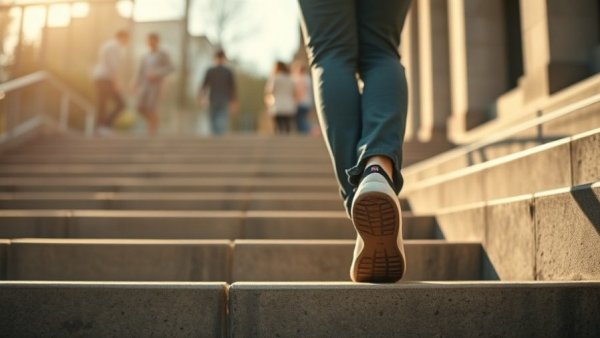 Walking upstairs for heart disease risk reduction, urban steps.
