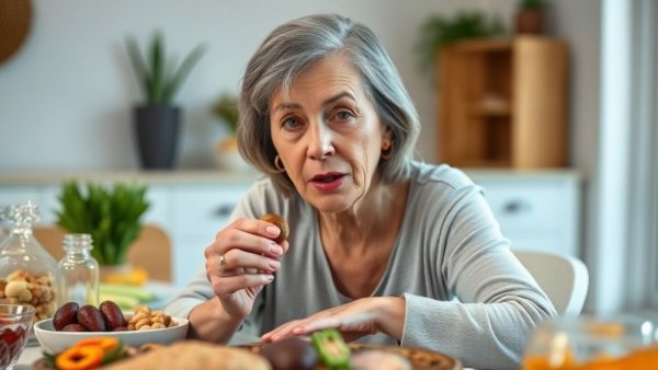 Middle-aged woman enjoying healthy foods as part of a popular diet slashing liver fat.