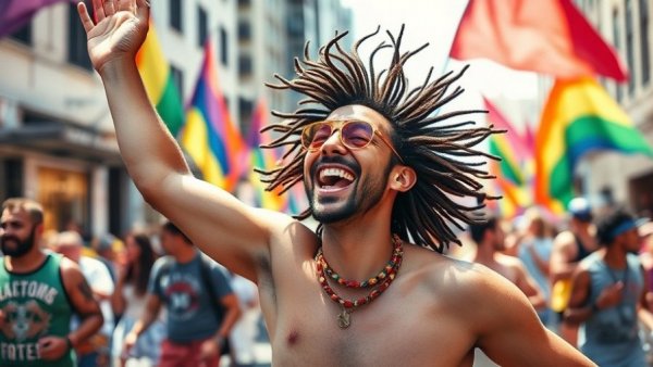 Colorful costume at Southern Decadence parade