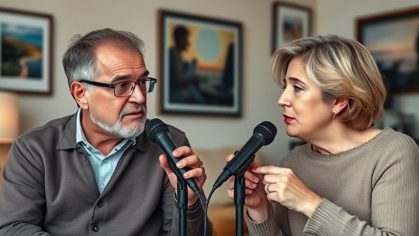 Two adults discuss what adult children wish their parents knew, text overlay 'JUST BE THERE'.