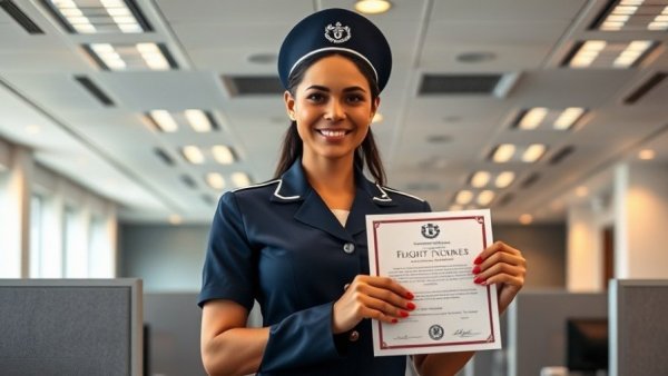 Flight Attendant September 11 Story: smiling flight attendant with award in office