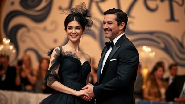 Elegant couple at event discussing Lady Gaga Baby Girl Name Meaning